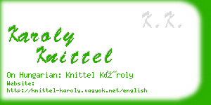 karoly knittel business card